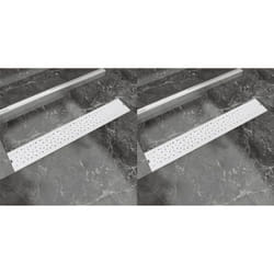 Scarico Doccia Lineare 2 pz Design Bolle 730x140mm Acciaio Inox Vidaxl 36495