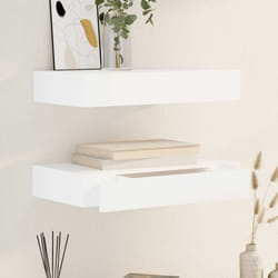 vidaXL Mensole con Cassetti 2 pz Bianco 48 cm