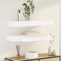 vidaXL Mensole con Cassetti 2 pz Bianco 80 cm