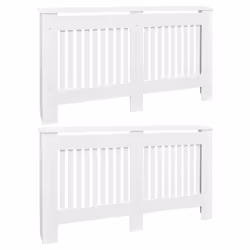 vidaXL Copritermosifoni 2 pz in MDF 152 cm Bianchi - Vista aggiuntiva 2
