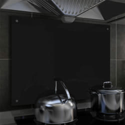 Paraschizzi per Cucina Nero in Vetro Temperato Alta Protezione vari dimensioni dimensioni : 80 x 60 cm