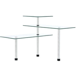 Scaffale da Cucina Angolare a 3 Livelli Vetro temperato Vidaxl 80221