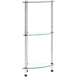 Libreria, Scaffale Portaoggetti a 3 Livelli Trasparente 30x30x67 cm in Vetro Temperato Vidaxl 7539