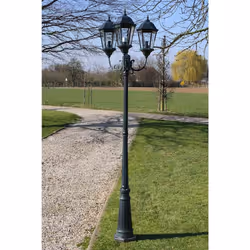 Lampione da Giardino 3 Bracci 230 cm Verde Scuro/Nero Aluminiocod mxl 121100