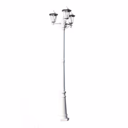 Lampione da Giardino a 3 Bracci 215 cm in Alluminio Biancocod mxl 70917 - Vista aggiuntiva 2