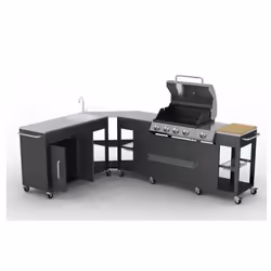 VidaXL 40428 barbecue per l'aperto e bistecchiera Zona cottura Gas Nero, Acciaio inox