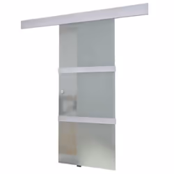 Porta Scorrevole in Vetro e Alluminio 178 cm Argento cod mxl 73062 - Vista aggiuntiva 2
