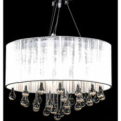 Lampadario moderno vetro con paralume lampada a sospensione con 85 Cristalli vari colori colore : bianco