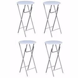 Height + diameter table top : 112 cm. / 60 cm. Pipe diameter: 22 mm. Material: MDF tabletop + iron legs Tabletop colour: Whit ...