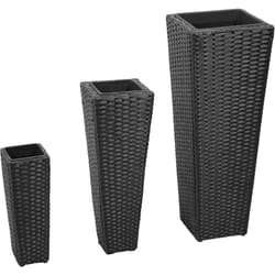 Vidaxl - Letti Rialzati da Giardino Set 3 pz in Polyrattan vari colori colore : nero