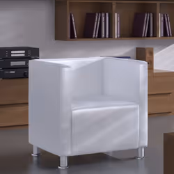 Questa poltrona cubo ha un design classico con un rivestimento in pelle artificiale e gambe in metallo di alta qualità. Si ad ...