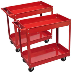 Carrelli Portautensili da Officina 2 pz 100 Kg 2 Ripiani Vidaxl 196840