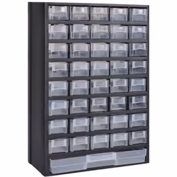 Questa cassetta porta attrezzi con 41 cassetti ( 40 piccoli, 1 grande) vi offre un modo ottimo per organizzare il vostro post ...