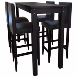 Questo set da pranzo, composto da un tavolo da bar rettangolo e da 4 sgabelli imbottiti abbinati, è perfetto per i piccoli ap ...
