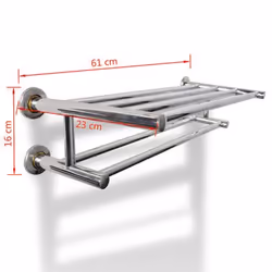 VidaXL 140334 anello e portasciugamano Porta asciugamano Montabile a parete Acciaio inox - Vista aggiuntiva 7