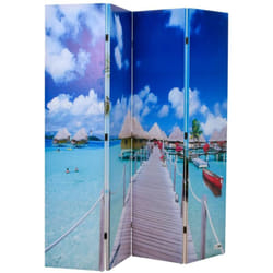 Paravento Pieghevole 160x170 cm con Stampa Spiaggia Vidaxl 57529