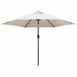 vidaXL Parasole Bianco Sabbia 3 m con Palo in Acciaio - Vista aggiuntiva 2