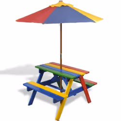 VidaXL 40773 tavolo da esterno Blu, Rosso, Giallo, Verde - Vista aggiuntiva 6
