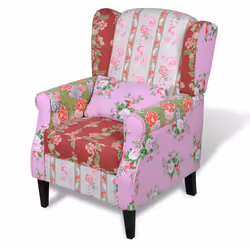 vidaXL Poltrona con Design Patchwork in Tessuto - Vista aggiuntiva 2