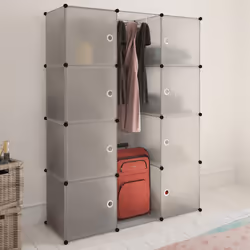 VidaXL 240498 armadio/guardaroba per camera da letto 9 ripiani Bianco - Vista aggiuntiva 6