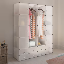 VidaXL 240502 armadio/guardaroba per camera da letto 16 ripiani Bianco - Vista aggiuntiva 6