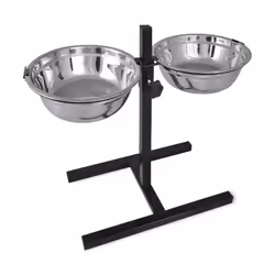 VidaXL 170093, Cane, Acciaio inox, Acciaio inox, Sistema con alimentatore e abbeveratoio per animali domestici, Monocromatico ...
