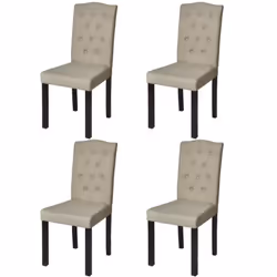 Questo set di 4 sedie raffinate dall'aspetto chesterfield presenta un design classico e un'eleganza sobria. Il comodo rivesti ...