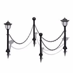 Set Recinzione a Catena con 2 Lampioncini a LED e 2 Paletticod mxl 121242 - Vista aggiuntiva 2