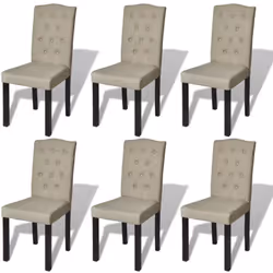 Questo set di 6 sedie raffinate dall'aspetto chesterfield presenta un design classico e un'eleganza sobria. Il comodo rivesti ...