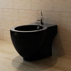 Bidè Rotondo in Ceramica di Alta Qualità con Piede Nero cod mxl 105546