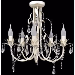 Questo lampadario di cristallo splendido, con 5 eleganti porta lampadine, è sicuramente molto attraente in qualsiasi ambiente ...