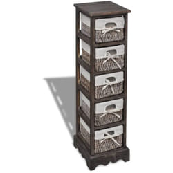 Vidaxl - Struttura in Legno con 5 Cestini Intrecciati Marrone 4157