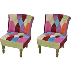 Vidaxl - Poltrone Francesi 2 pz Design Patchwork in Tessuto 401316