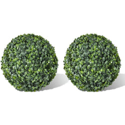 Sfere di Bosso 2 pz Arte Topiaria con Foglie 35 cm Vidaxl 88919