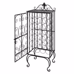 VidaXL 240937 scaffale per vino Cantinetta per vino 28 bottiglia/bottiglie Caldaie Nero
