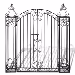 Cancello Ornamentale da Giardino Ferro Battuto 122x20,5x134 cm cod mxl 130937 - Vista aggiuntiva 2