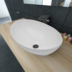Vidaxl - Lavello in Ceramica di Lusso Bianco Ovale 40 x 33 cm
