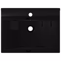 vidaXL Lavello Bianco in Ceramica di Lusso con Foro Rubinetto 60x46 cm - Vista aggiuntiva 3