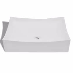 vidaXL Lavandino in Ceramica Porcellana Bianco Lucido - Vista aggiuntiva 3