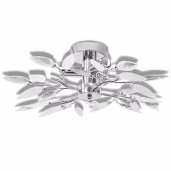 Lampada da Soffitto Foglie Bianco e Acrilico Trasparente 3xE14 cod mxl 102272 - Vista aggiuntiva 2