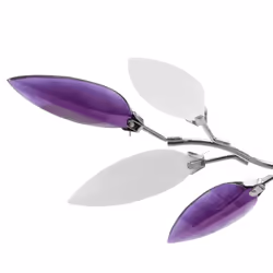 vidaXL Lampada Soffitto Foglie Bianco e Viola Cristallo Acrilico 3xE14 - Vista aggiuntiva 3
