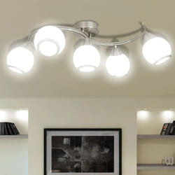 Lampada da soffitto lampadario in vetro per 5 lampadine E14 Vidaxl 55136