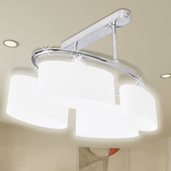 Lampada da Soffitto Ellissoidale Vetro Paralume 4 Lampadine E14 Vidaxl 64053