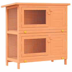 vidaXL Conigliera all'Aperto Gabbia Piccoli Animali 4 Porte Legno - Vista aggiuntiva 2