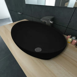 Vidaxl - Lavandino lavabo da bagno moderno ovale in Ceramica 40x33x13,5 cm colore : nero