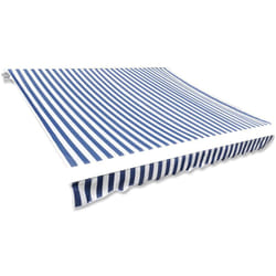Tenda Parasole, Tenda da Sole per Esterno in Tela Blu e Bianco 4x3m (Telaio non Incluso) Vidaxl