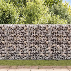 vidaXL Cesto Gabbione con Coperchio in Filo Zincato 100 x 100 x 30 cm - Vista aggiuntiva 3