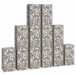 vidaXL Set Gabbioni 6 pz in Filo Zincato - Vista aggiuntiva 3