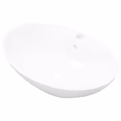 vidaXL Lavabo Ceramica Lusso Ovale Foro di Scarico e Foro Rubinetto - Vista aggiuntiva 2