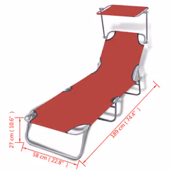VidaXL 41198 sedia da esterno Salone Seduta imbottita Poliestere Rosso - Vista aggiuntiva 7